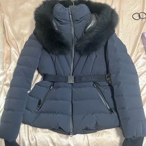 ELITA DOWN SKI JACKET WITH REMOVABLE BLUE FOX FUR SIGNATURE MACKAGE COLLAR